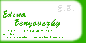 edina benyovszky business card